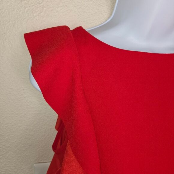 Banana Republic Red Flutter Sleeve Shift Dress Size Petite 00 - Picture 3 of 8
